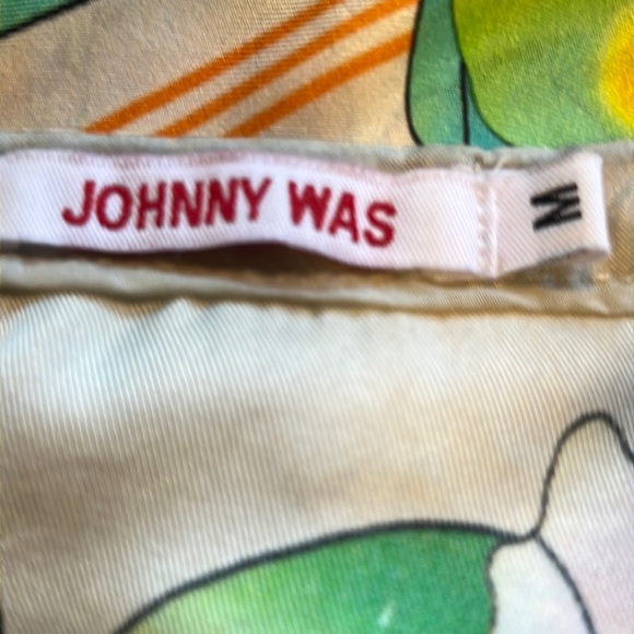 Johnny Was Floral Stripe Embroidered Trim Silk Stellar Poncho size Medium - Picture 10 of 11